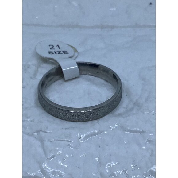 Stainless steel Frosted Unisex Ring Band Sliver Tone Size 11 - Picture 2 of 6